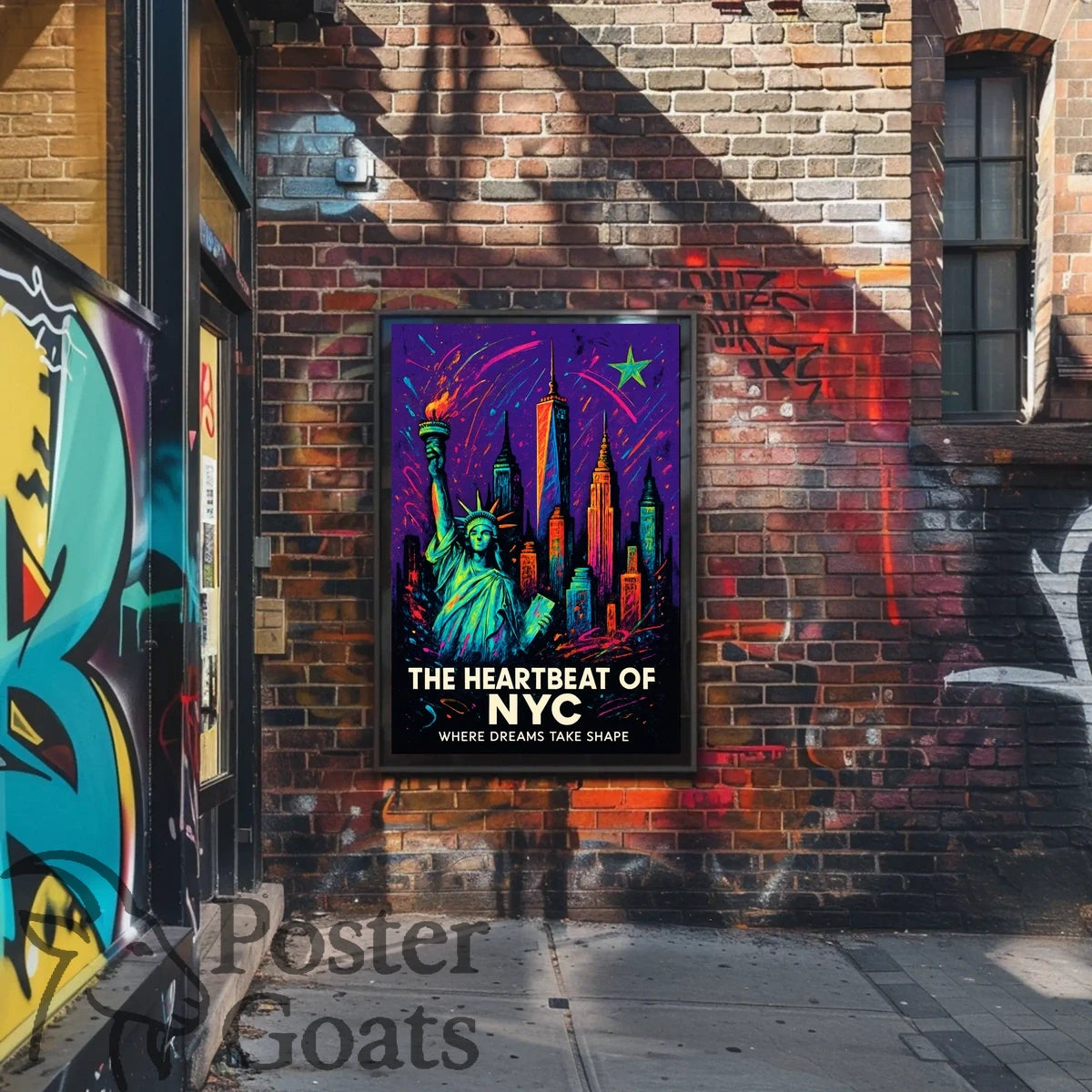 New York Ambition: Vibrant Urban Cityscape Poster