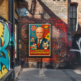 Eisenhower Pop Art Poster: Playful Presidential Tribute