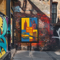 New York City Poster Vintage Landmarks Iconic Wall Art