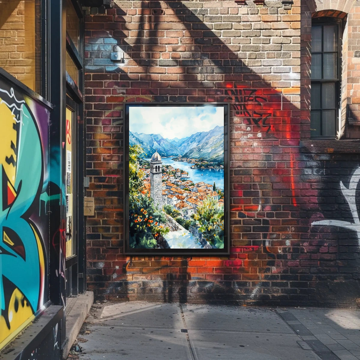 Montenegro Kotor Old Town and Bay View Poster