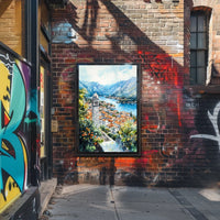 Montenegro Kotor Old Town and Bay View Poster