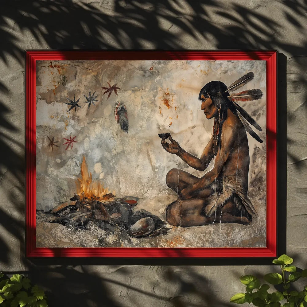 Native American Reflection: Tribal Art Poster Print