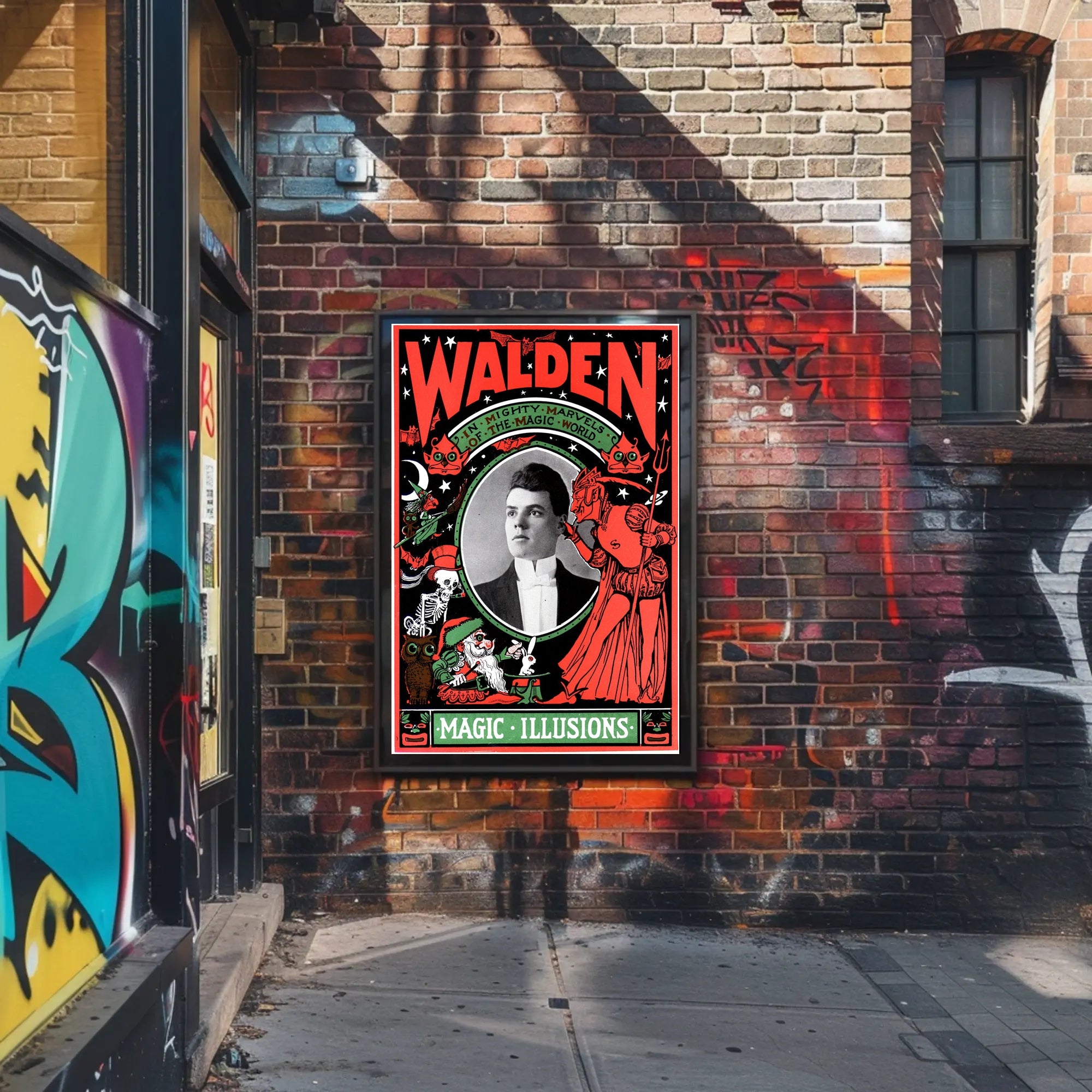 Vintage Magician Illusion Poster: Mystical and Theatrical Art