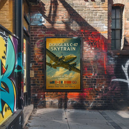 Douglas C-47 Skytrain WWII Vintage Poster