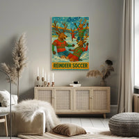 Reindeer Soccer Poster