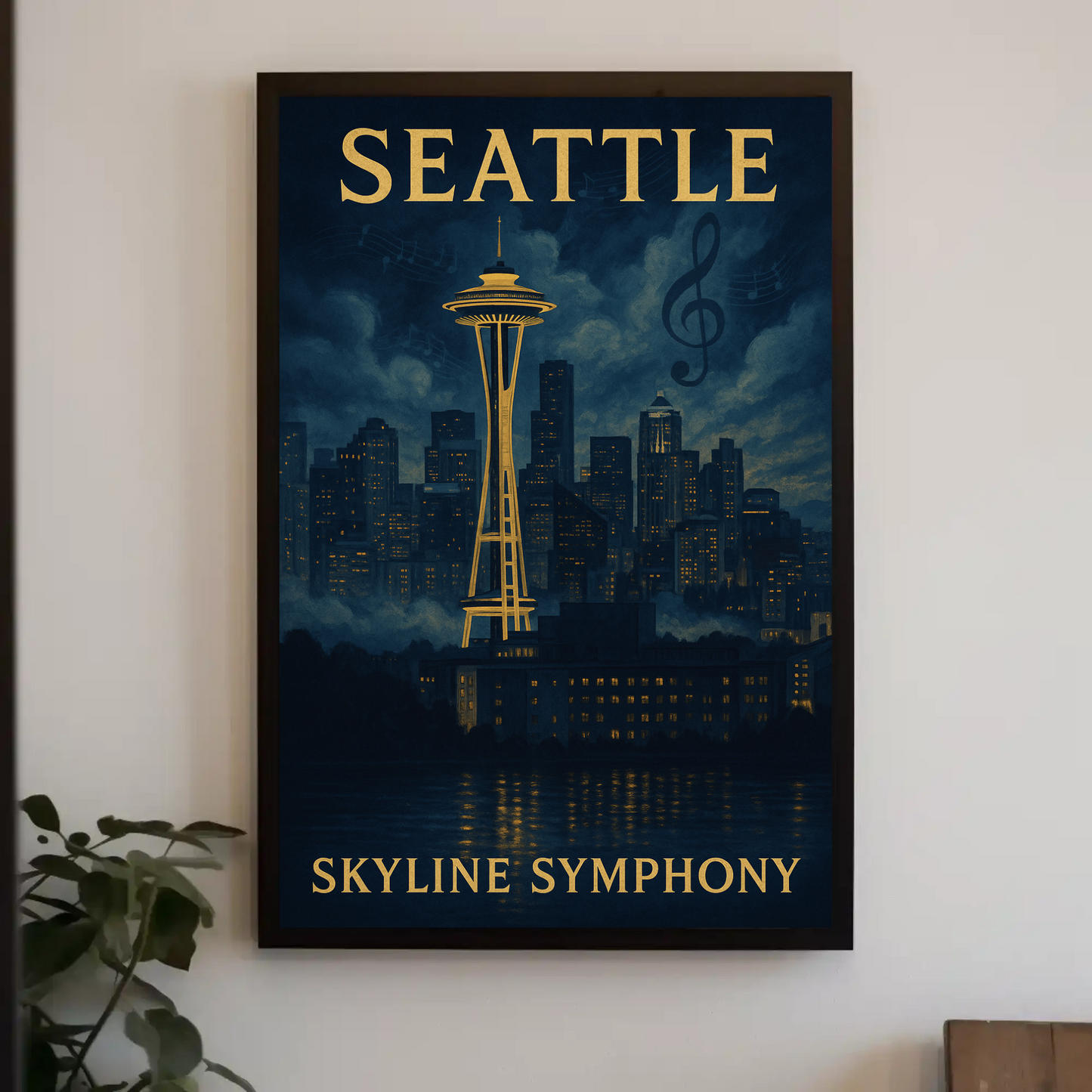 Seattle Skyline Symphony Travel Poster
