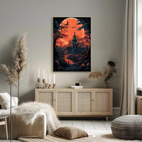 Haunted Moonlit Cemetery Poster