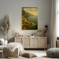 Amalfi Coast Vintage Travel Vintage Poster