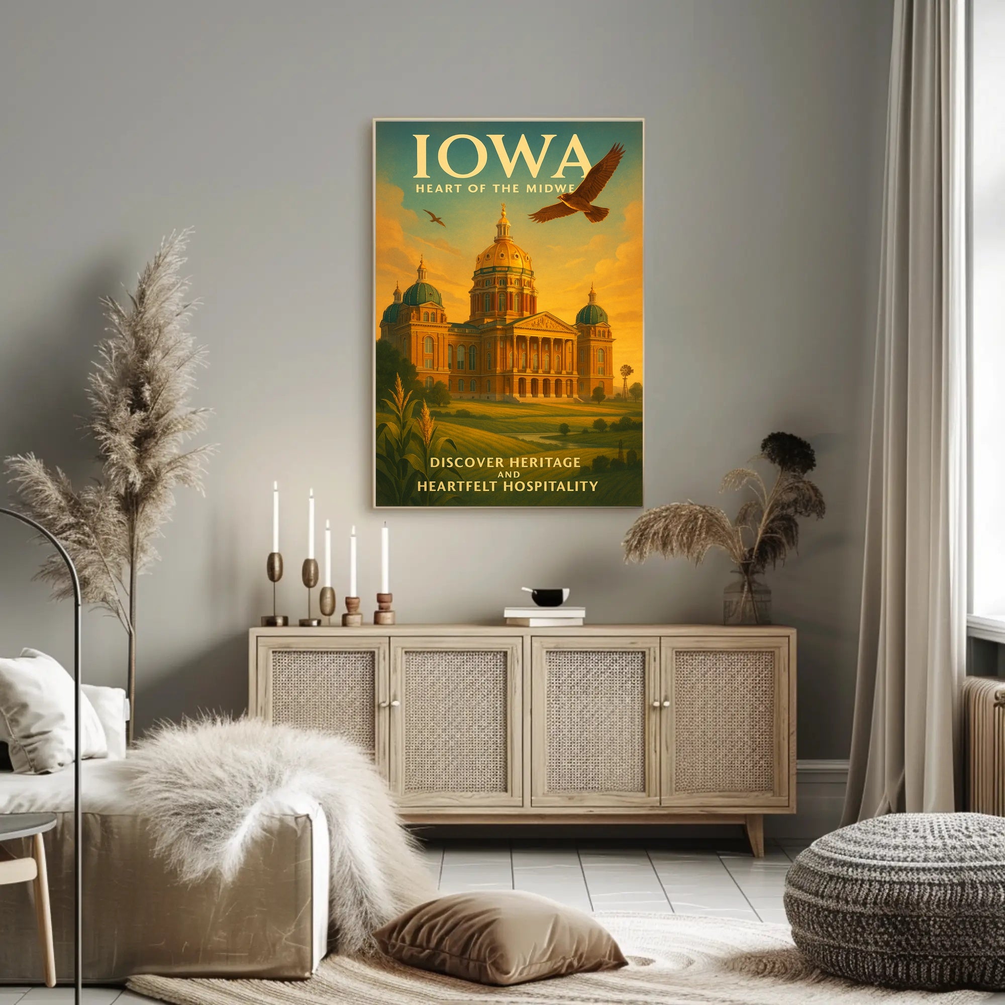 Discover Iowa Heart Of The Midwest Poster