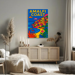 Amalfi Coast Vibrant Escape Poster For Coastal Wall Art