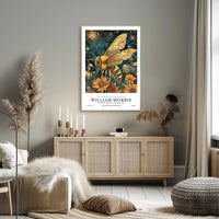 Vibrant Bee and Sunflower Cosmic Artistry Poster