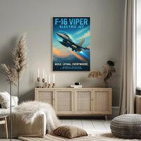 F-16 Viper Electric Jet Poster PosterGoat