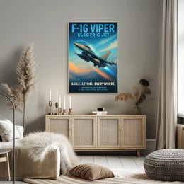 F-16 Viper Electric Jet Poster PosterGoat