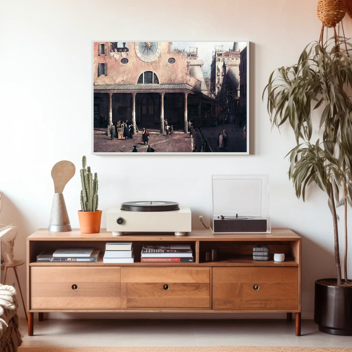 Historical City Scene Renaissance Plaza Urban or Cityscape Poster