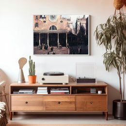 Historical City Scene Renaissance Plaza Urban or Cityscape Poster