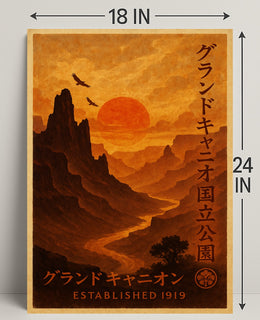 Vintage Grand Canyon Sunrise Travel Poster