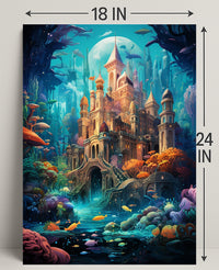 Enchanted Underwater Castle Poster