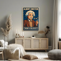 Albert Einstein Relativity Vintage Educational Poster