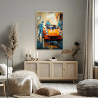 Racing Team In Action Poster PosterGoat