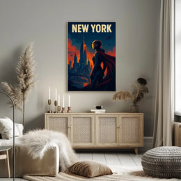 Futuristic New York Poster Neon Cityscape for Urbanites