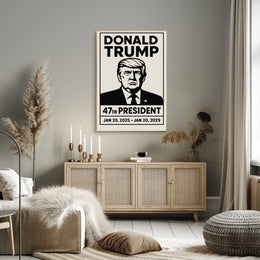 Trump Commanding Presence Monochrome Poster