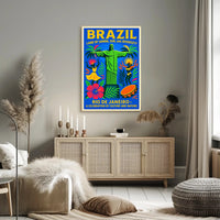 Brazil Land of Samba, Sun, and Diversity Poster