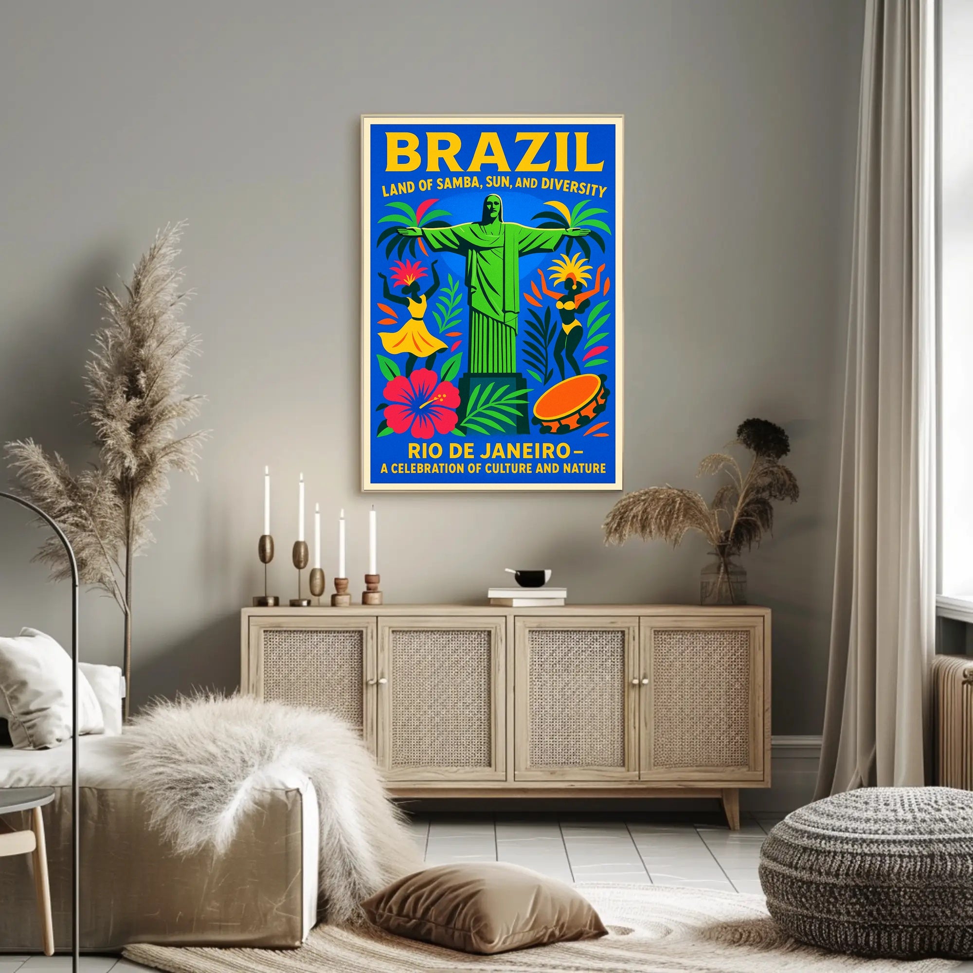 Brazil Land of Samba, Sun, and Diversity Poster