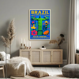 Brazil Land of Samba, Sun, and Diversity Poster