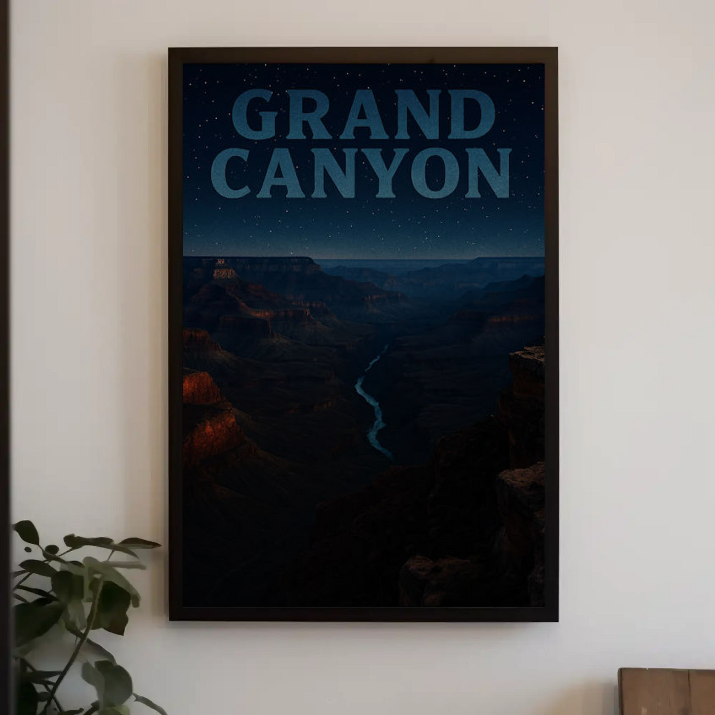 Grand Canyon Under Starry Sky Travel Poster