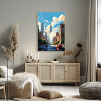 Lively Urban New York Scene Travel Poster