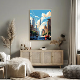 Lively Urban New York Scene Travel Poster