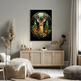 Majestic Deer In Winter Forest Poster
