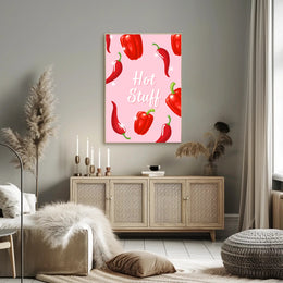 Spicy Peppers Illustration: Abstract Artistic Poster PosterGoat