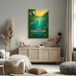 Lake Charlevoix Sunset Serenity Travel Poster