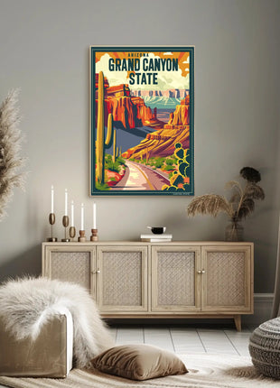 Grand Canyon Vintage Travel Adventure Poster
