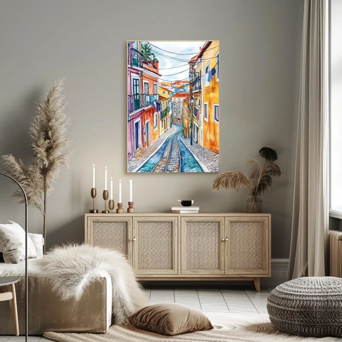 Portugal Lisbon Alfama Street View Cityscape Poster