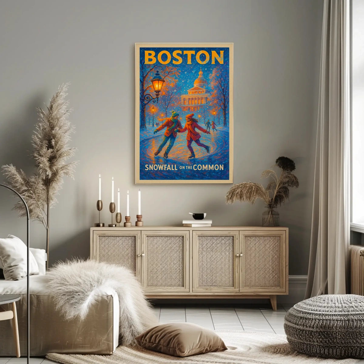 Boston Snowfall On The Common Poster