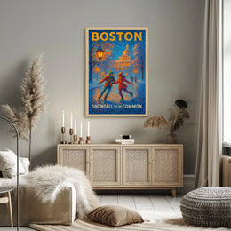 Boston Snowfall On The Common Poster