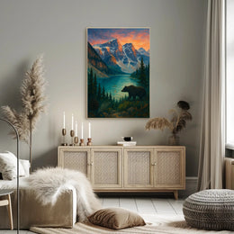 Mountain Wilderness At Sunset Poster