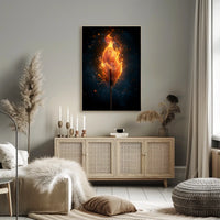 Ignite Your Space: Surreal Fire Art Poster