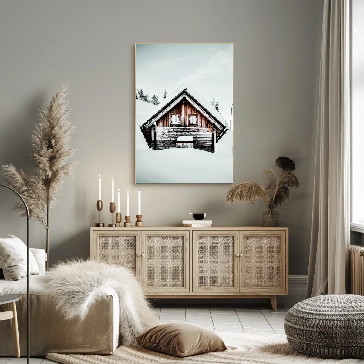 Winter Cabin Serenity Poster