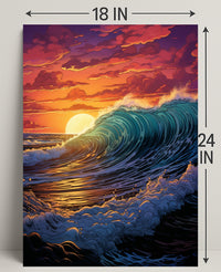 Oceanic Sunset Symphony Poster PosterGoat