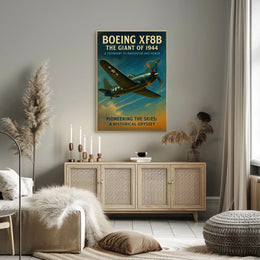 Boeing XF8B Vintage Aviation Poster, 1944 Design