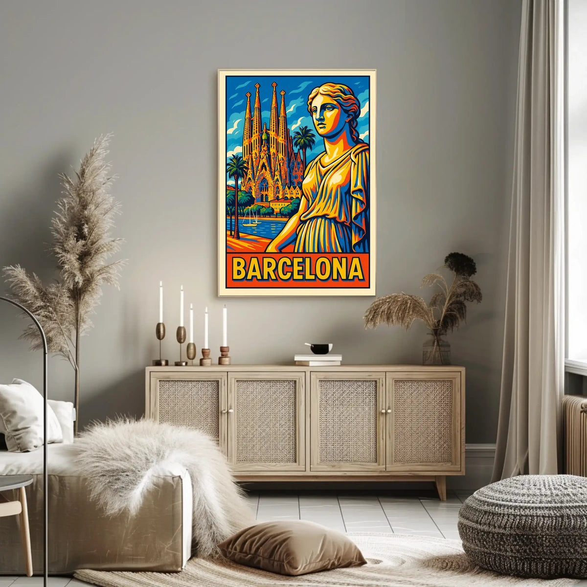 Barcelona Vibrant Cityscape Poster