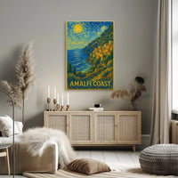 Amalfi Coast A Starry Impression Poster
