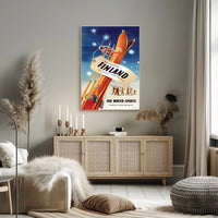 Finland Winter Sports Adventure Vintage Travel Poster PosterGoat