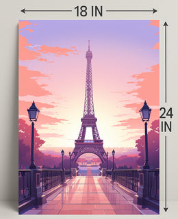 Sunset Over Paris Poster
