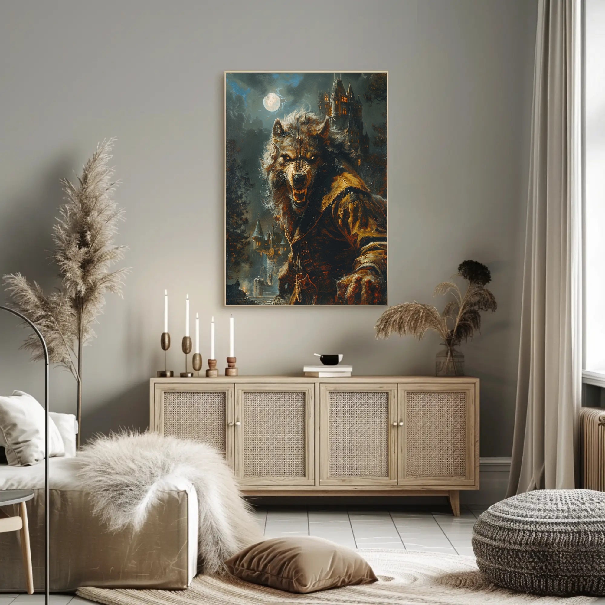 The Beast Under the Moonlight Art Print Poster PosterGoat