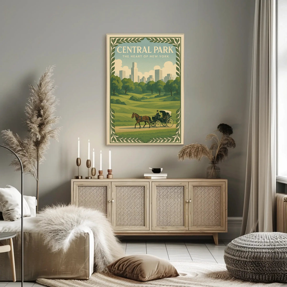 Central Park Nostalgia New York Travel Poster