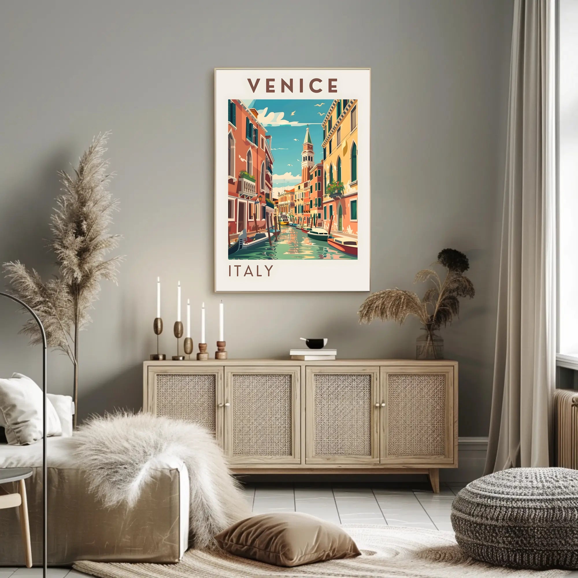 Venice Gondolas and Canals Artwork Travel Poster